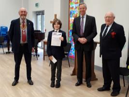 The Lord Lieutenant, with President Ian and Organizer Richard make the presentations.